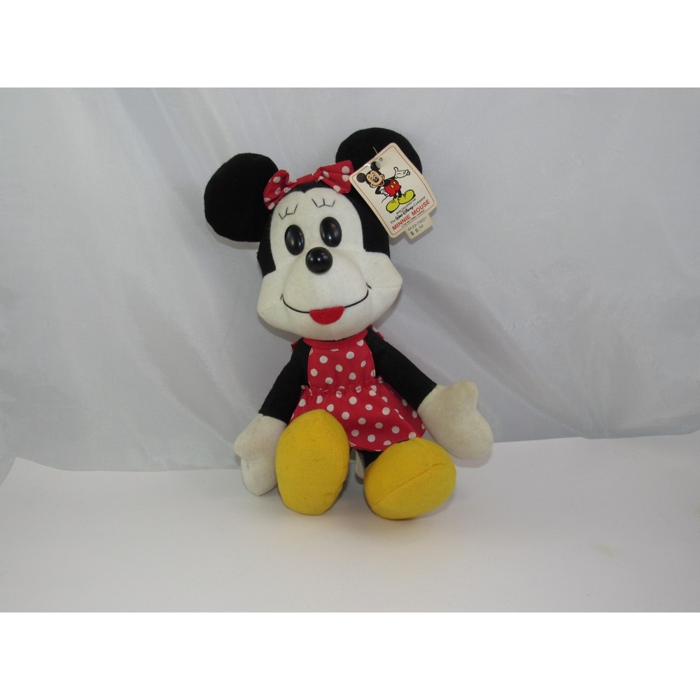Vintage Minnie Mouse Plush Walt Disney Co. Red‎ Polka Dot Dress 80s/90s Toy